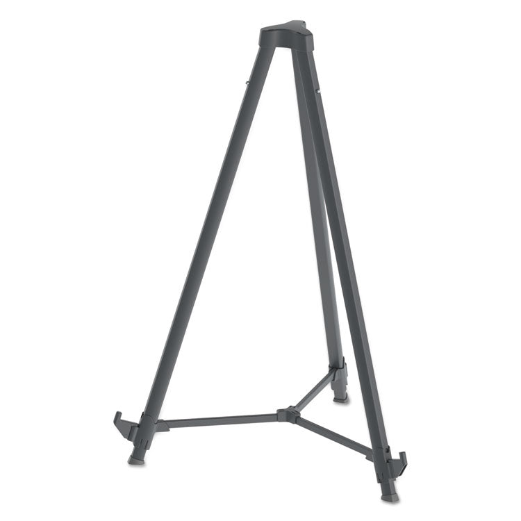 Quantum Heavy Duty Display Easel, 35.62" to 61.22" Tall, Plastic, Black, Supports Up to 25 lb