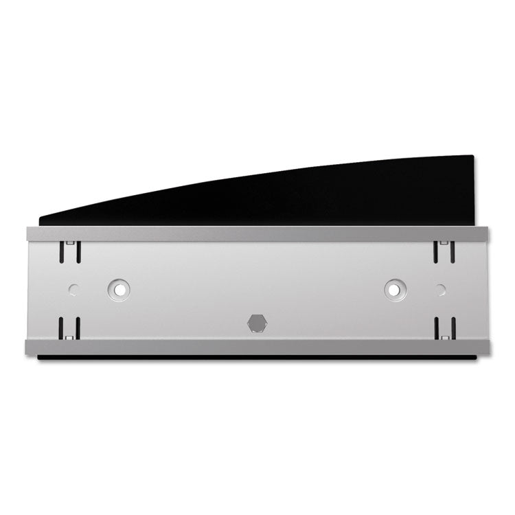 Interior Image Anti-Glare Sign Holder, Landscape, 8.5" x 2" Insert, Black/Silver