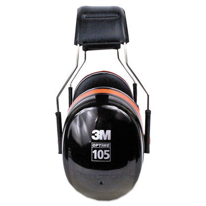 PELTOR OPTIME 105 High Performance Earmuffs, 30 dB NRR, Black/Red