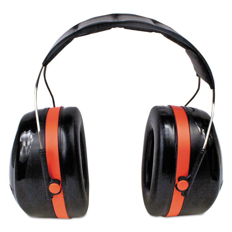 PELTOR OPTIME 105 High Performance Earmuffs, 30 dB NRR, Black/Red