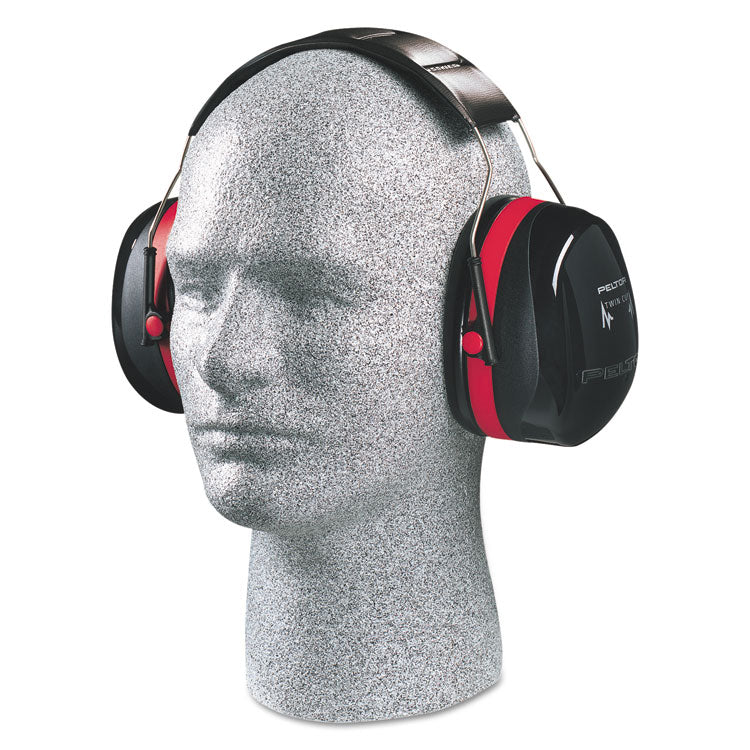 PELTOR OPTIME 105 High Performance Earmuffs, 30 dB NRR, Black/Red
