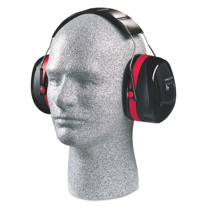 PELTOR OPTIME 105 High Performance Earmuffs, 30 dB NRR, Black/Red