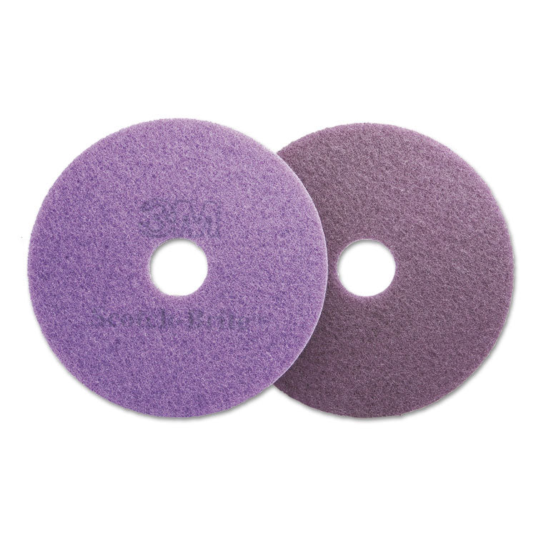 Diamond Floor Pads, 16" Diameter, Purple, 5/Carton