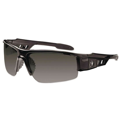 Skullerz Dagr Safety Glasses, Black Half Frame, Smoke Single Lens