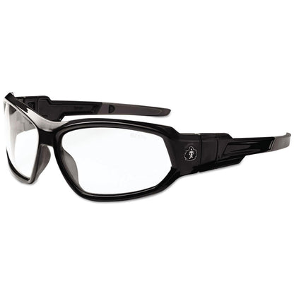 Skullerz Loki Safety Glasses/Goggles, Black Full Frame, Clear Dual Lens