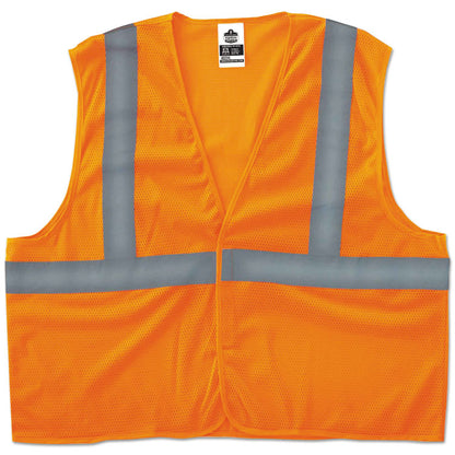 GloWear 8205HL Type R Class 2 Super Econo Mesh Vest, Polyester Mesh, Small to Medium, Orange