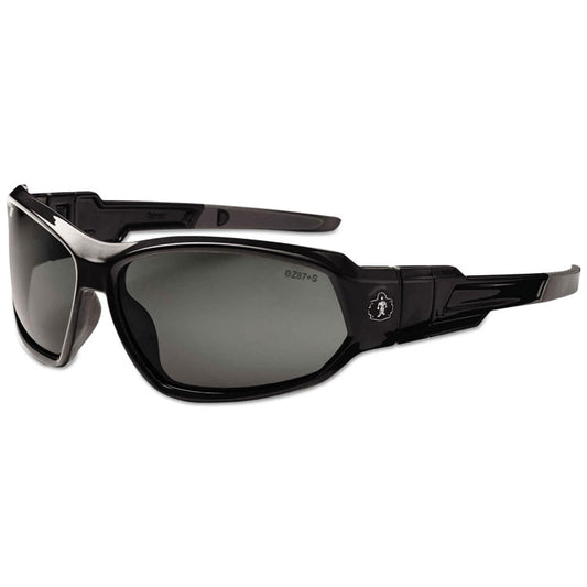 Skullerz Loki Safety Glasses/Goggles, Fog-Off Technology, Black Full Frame, Smoke Dual Lens
