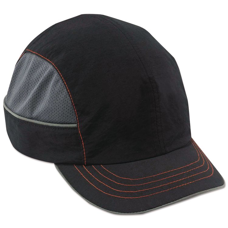 Skullerz 8950 Bump Cap, Short Front Brim, 3X-Small to Large (Up to 7.5), 0.01" Insert, Black