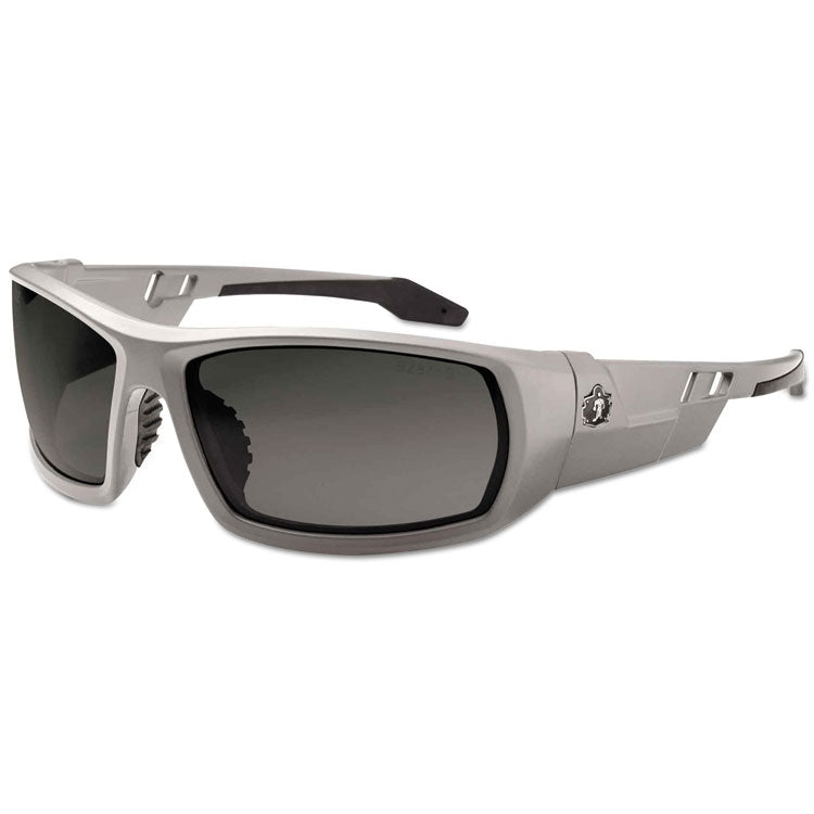 Skullerz Odin Safety Glasses, Fog-Off Technology, Matte Gray Full Frame, Smoke Dual Lens