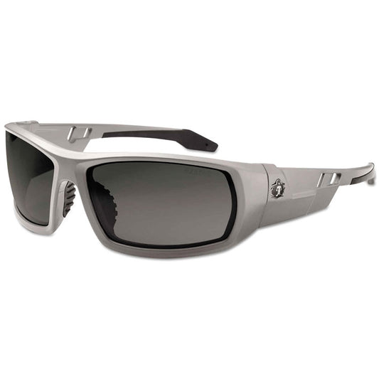 Skullerz Odin Safety Glasses, Fog-Off Technology, Matte Gray Full Frame, Smoke Dual Lens