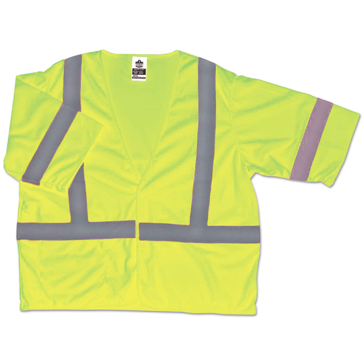 GloWear 8310HL Type R Class 3 Economy Mesh Vest, Polyester, Small to Medium, Lime