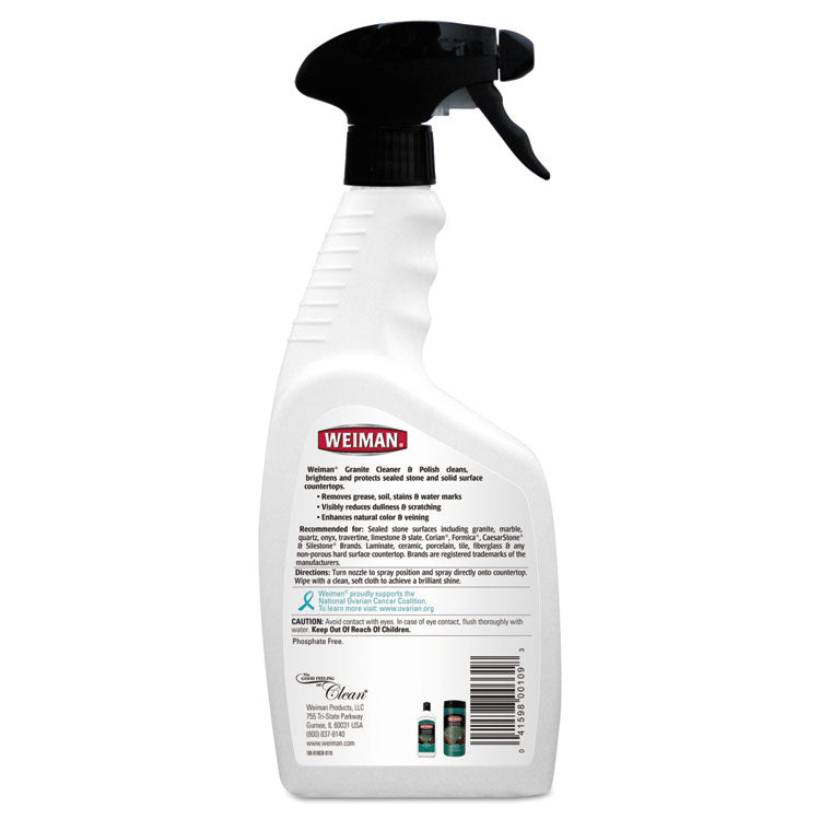Granite Cleaner and Polish, Citrus Scent, 24 oz Spray Bottle, 6/Carton
