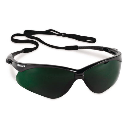 Nemesis Safety Glasses, Black Half Frame, Green Shade 5 VLT Dual Lens