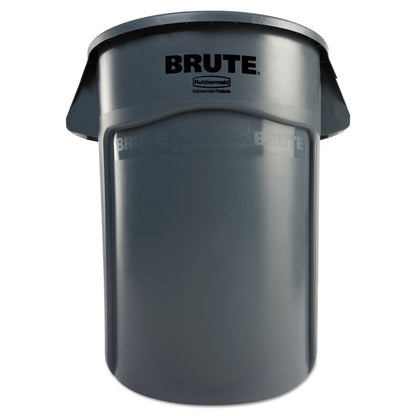 Vented Round Brute Container, 44 gal., Plastic, Gray