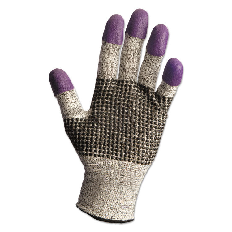 G60 PURPLE NITRILE Cut-Resistant Gloves, EN388: 4340, 9.06" Long, Medium (Size 8), Black/White, Pair
