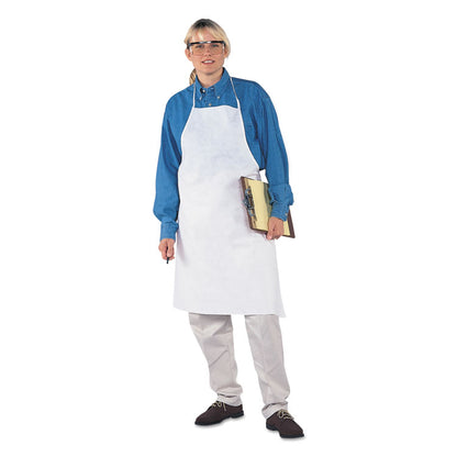A20 Breathable Particle Protectioin Apron 36550, MICROFORCE Barrier SMS Fabric,  One Size Fits Most, White