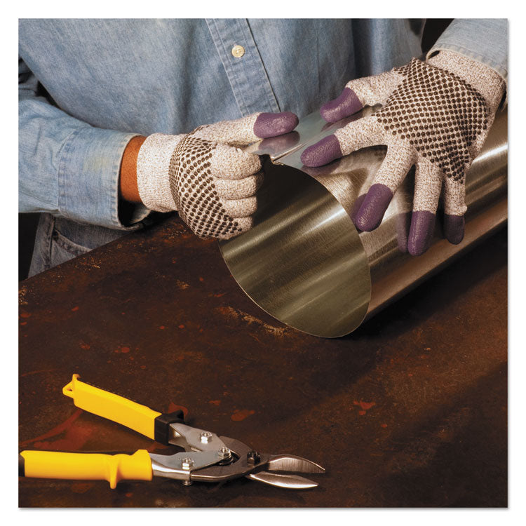 G60 PURPLE NITRILE Cut-Resistant Gloves, EN388: 4340, 9.06" Long, Medium (Size 8), Black/White, 12 Pairs/Carton