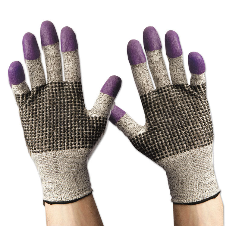 G60 PURPLE NITRILE Cut-Resistant Gloves, EN388: 4340, 7.87" Long, Small (Size 7), Black/White, 12 Pairs/Carton
