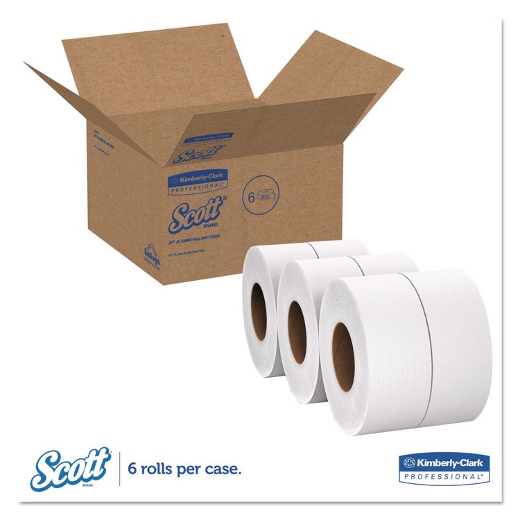Essential JRT Extra Long Bathroom Tissue, Septic Safe, 2-Ply, 3.55" x 2,000 ft, White, 6 Rolls/Carton
