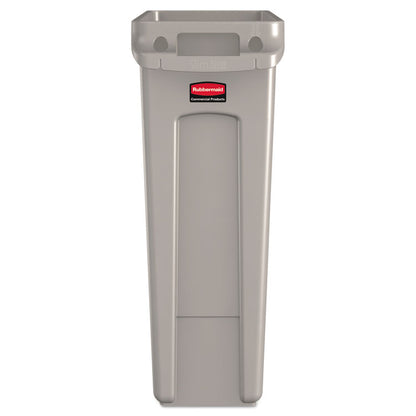 Slim Jim with Venting Channels, 23 gal, Plastic, Beige