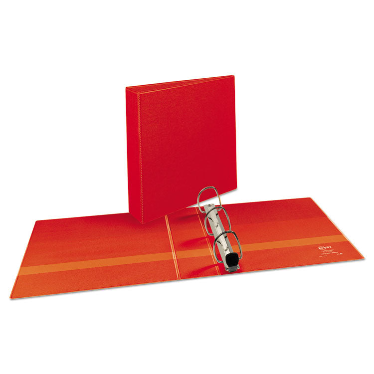 Heavy-Duty View Binder with DuraHinge and One Touch EZD Rings, 3 Rings, 2" Capacity, 11 x 8.5, Red