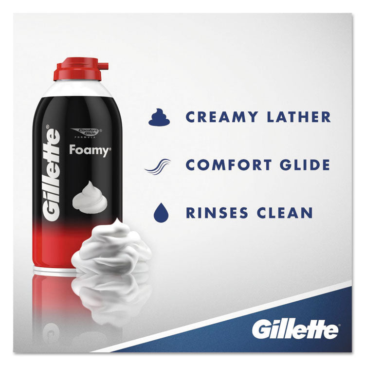 Foamy Shave Cream, Original Scent, 11 oz Aerosol Spray Can, 12/Carton