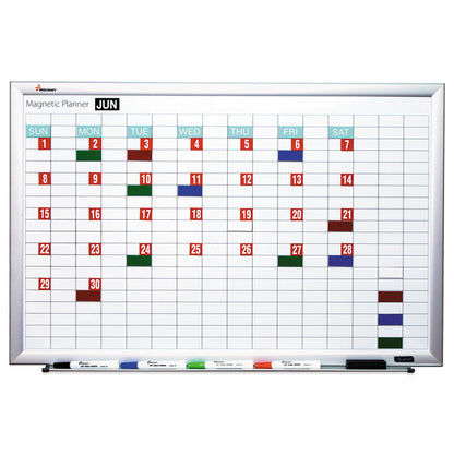 7110016222127, SKILCRAFT Magnetic Work/Plan Dry Erase Kit, 36" x 24", White Surface, Satin Aluminum Frame