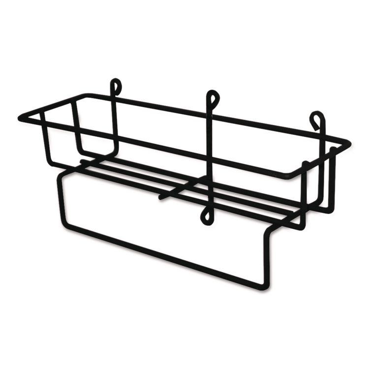 Wall-Mount Wire Basket for 5 L RTD Cleaning Solution Bottles, 20" x 26" x 13.3" to 14", Black, 12/Carton