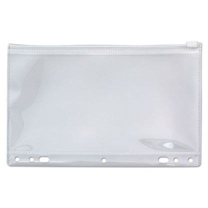 Zip-All Ring Binder Pocket, 2- to 7-Hole Punched, 6" x 9.5", Clear