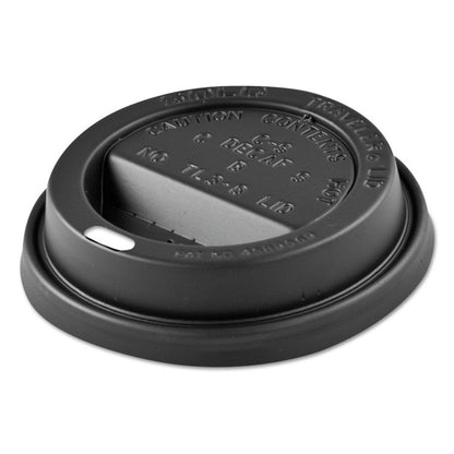 Traveler Sip Through Lids for ThermoGuard Hot Cups, Fits 12 oz to 24 oz Hot Cups, Plastic, Black, 1,200/Carton