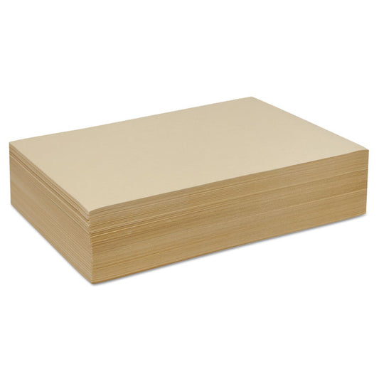 Cream Manila Drawing Paper, 60 lb Cover Weight, 12 x 18, Cream Manila, 500/Pack
