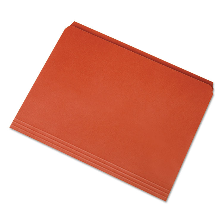 7530013649506, SKILCRAFT Straight Cut File Folder, Straight Tabs, Letter Size, Orange, 100/Box
