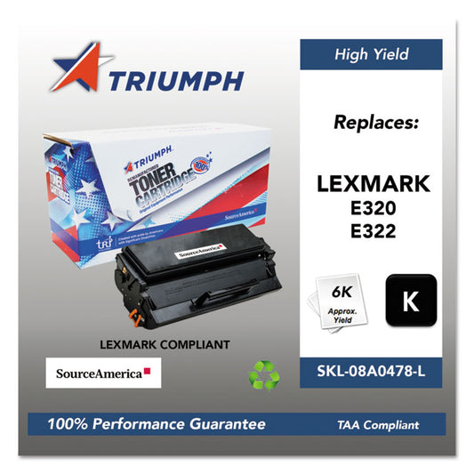 751000NSH0204 Remanufactured 08A0478 High-Yield Toner, 6,000 Page-Yield, Black