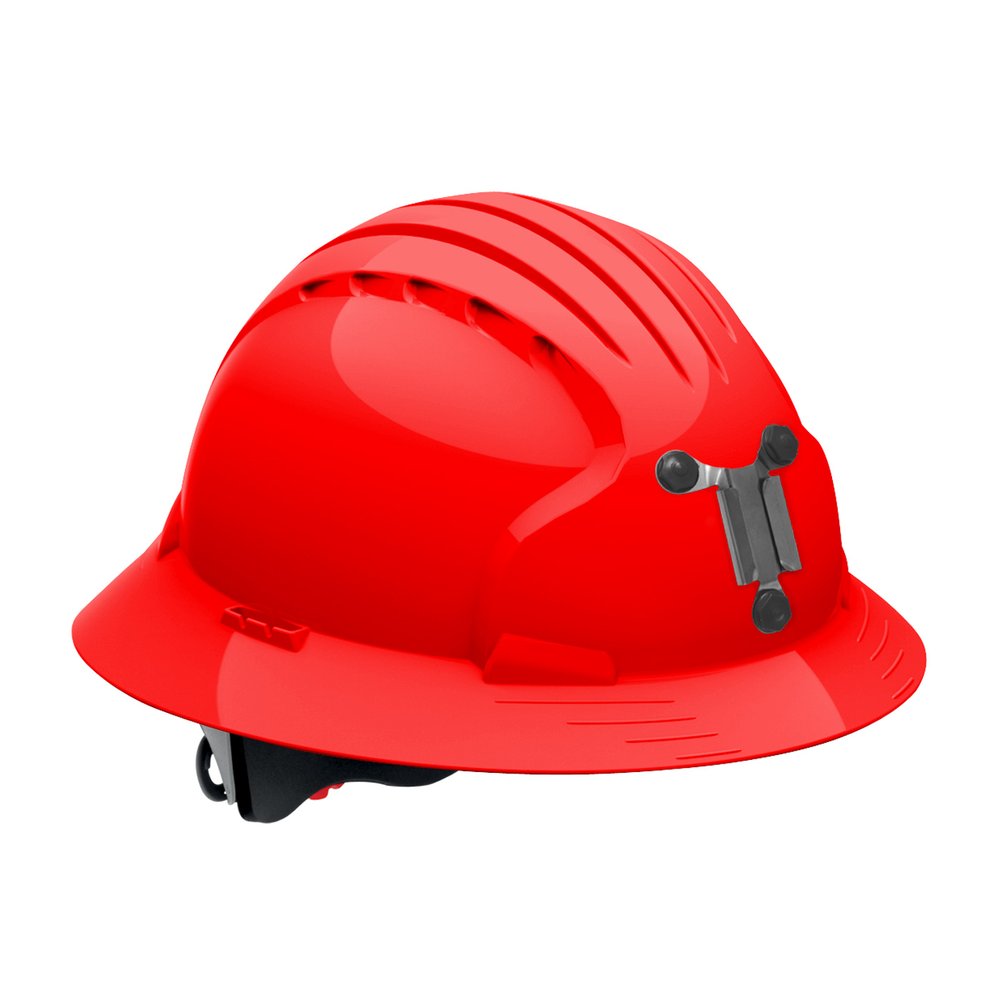 PIP Fullbrim Mine Hardhat Hdpe Shell 6-PT Poly. RED