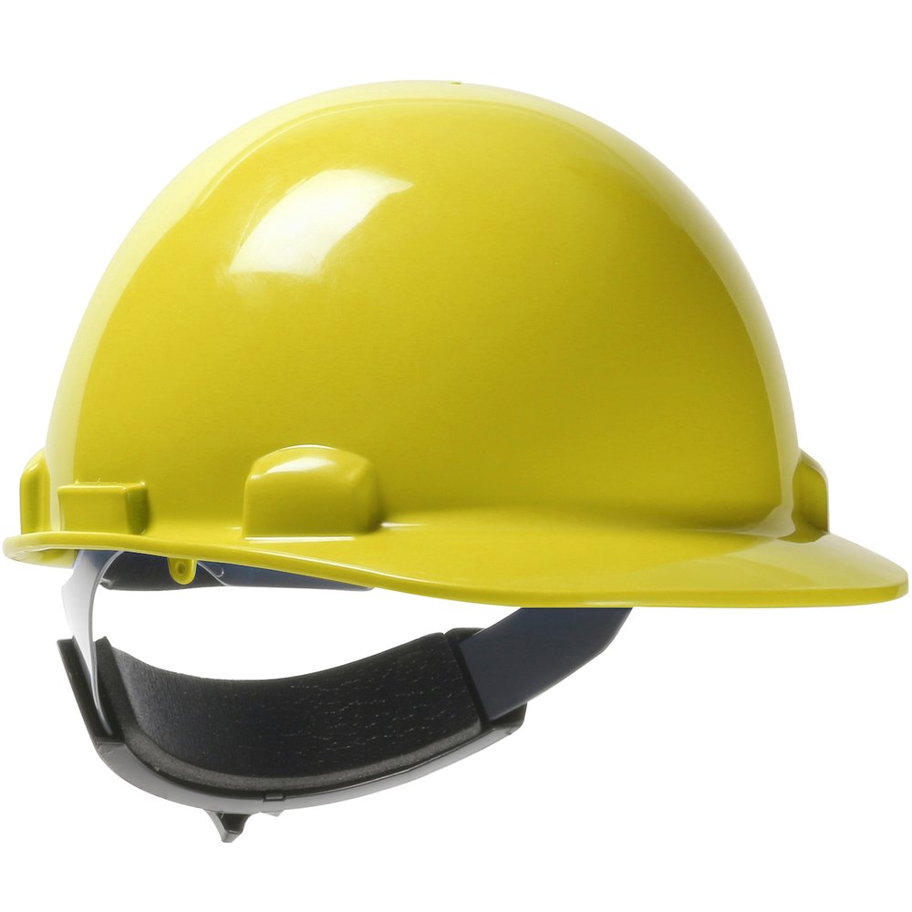 PIP Cap Style Hardhat Hdpe Shell 4-POINT Susp YEL