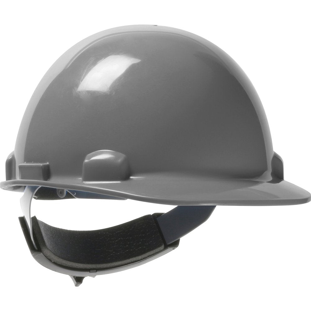 PIP Cap Style Hardhat Hdpe Shell 4-POINT Susp GRY