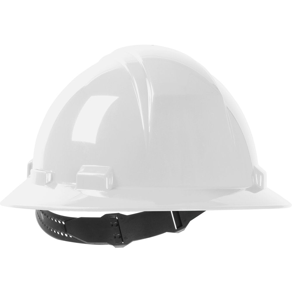 PIP Full Brim Hardhat 4-PT SUSP/PIN-LOCK WHT