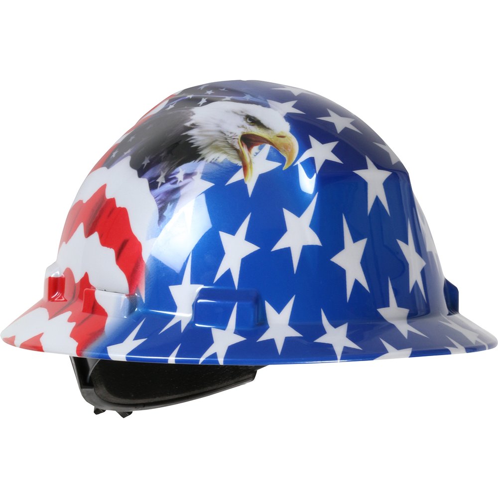 PIP Fullbrim Hardhat 4-PT Textile Susp Graphic USA