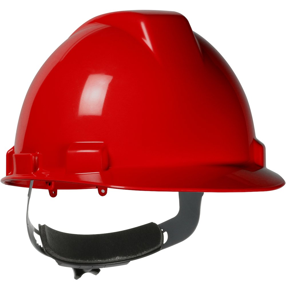 PIP Cap Style Hardhat 4-PTTEXTILE Suspension RED