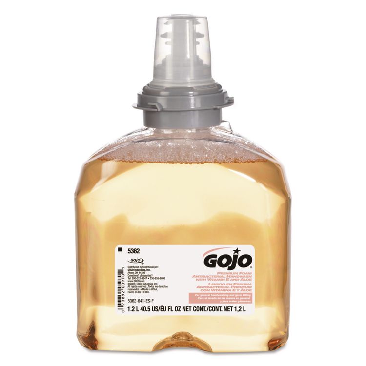 TFX Premium Foam Antibacterial Hand Wash, Refill for GOJO TFX Touch-Free Dispenser, Fresh Fruit Scent, 1,200 mL, 2/Carton