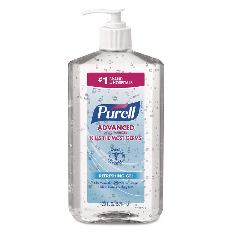 Advanced Hand Sanitizer Refreshing Gel, 20 oz Pump Bottle, Clean Scent