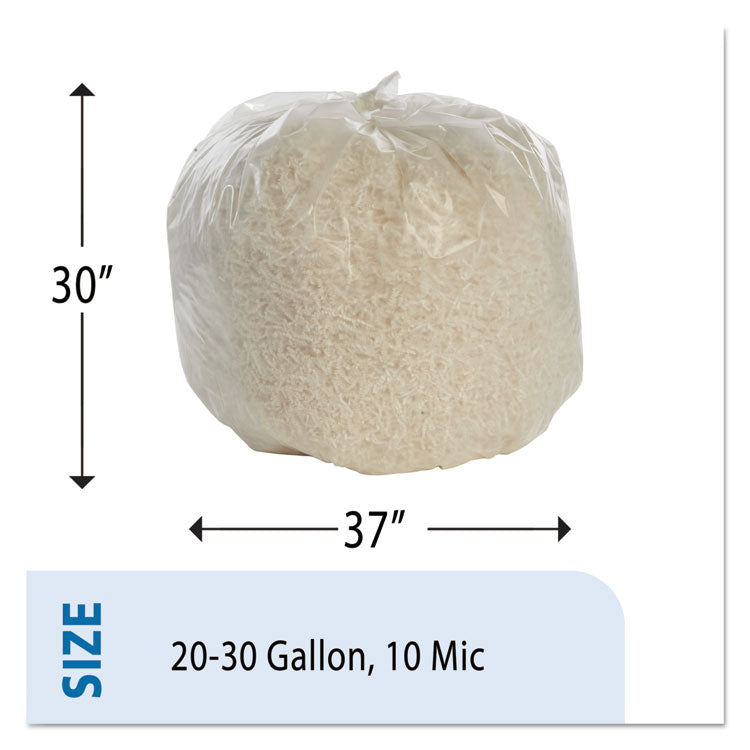 8105015574972, SKILCRAFT High Density Coreless Roll Can Liners, 30 gal, 10 mic, 30" x 37", Natural, Perforated Roll, 500/Box