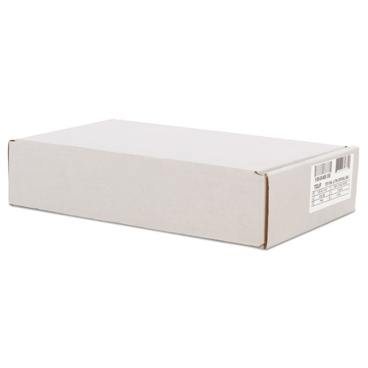 Feminine Hygiene Sanitary Disposal Bags, 4" x 4" x 10", Pink/Black, 150 Bags/Roll, 4 Rolls/Carton