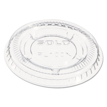 Portion/Souffle Cup Lids, Fits 0.5 oz to 1 oz Portion Cups, Plastic, Clear, 125/Pack, 20 Packs/Carton