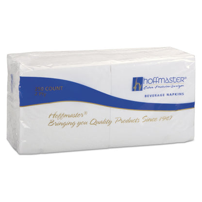 Embossed Beverage Napkins, 2-Ply, 9.5 x 9.5, White, 1,000/Carton