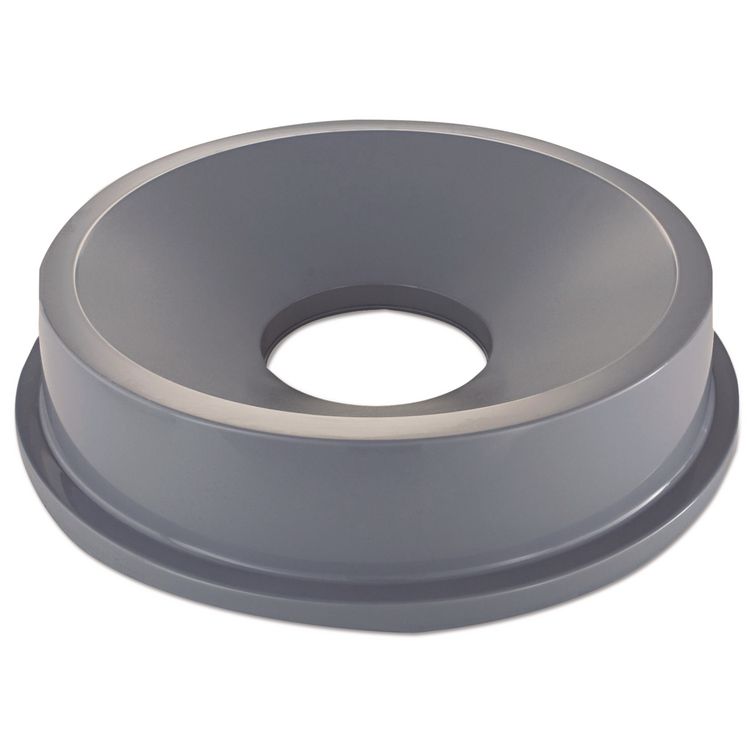 Round BRUTE Funnel Top Receptacle, For 32-Gallon Containers, 22.38" Diameter x 5h, Gray