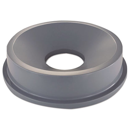 Round BRUTE Funnel Top Receptacle, For 32-Gallon Containers, 22.38" Diameter x 5h, Gray