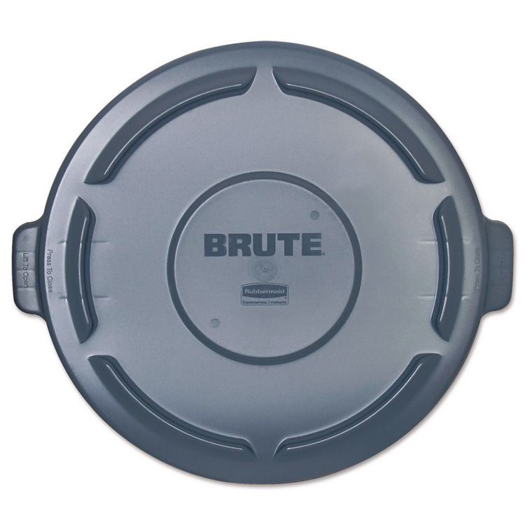 BRUTE Self-Draining Flat Top Lids, 24.5" Diameter x 1.5h, Gray