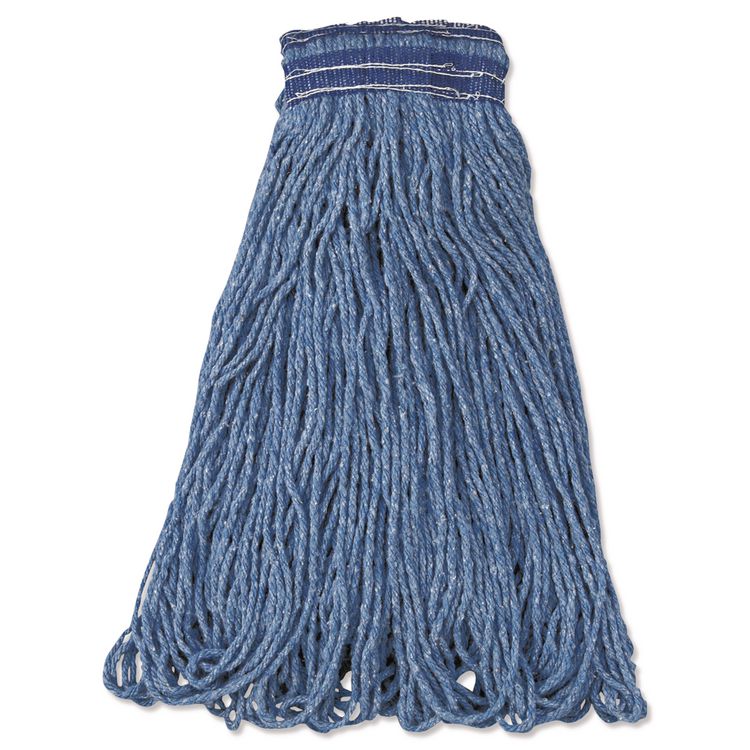 Universal Headband Mop Head, Cotton/Synthetic, 24 oz, Blue, 12/Carton