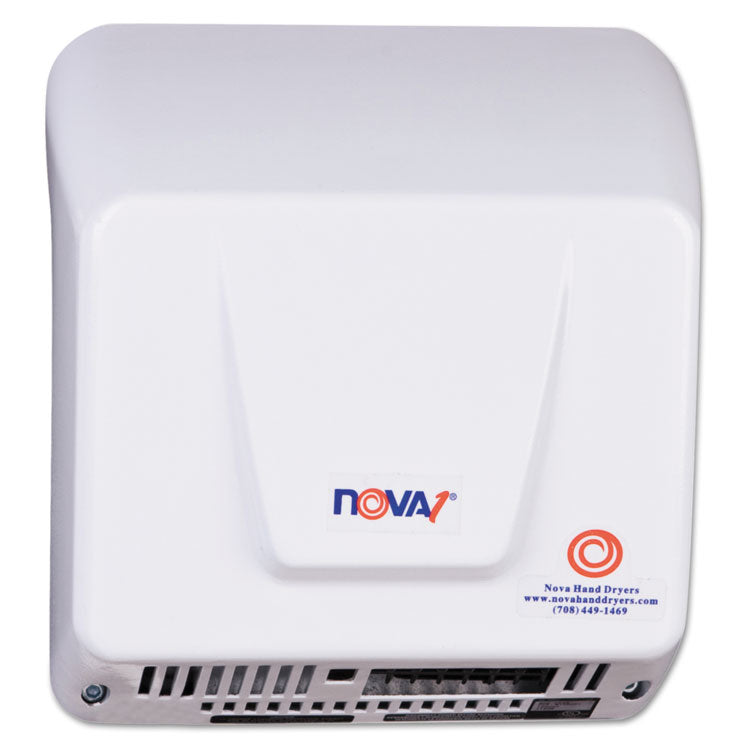 NOVA Hand Dryer, 110 V to 240 V, 9 x 9.75 x 4, White